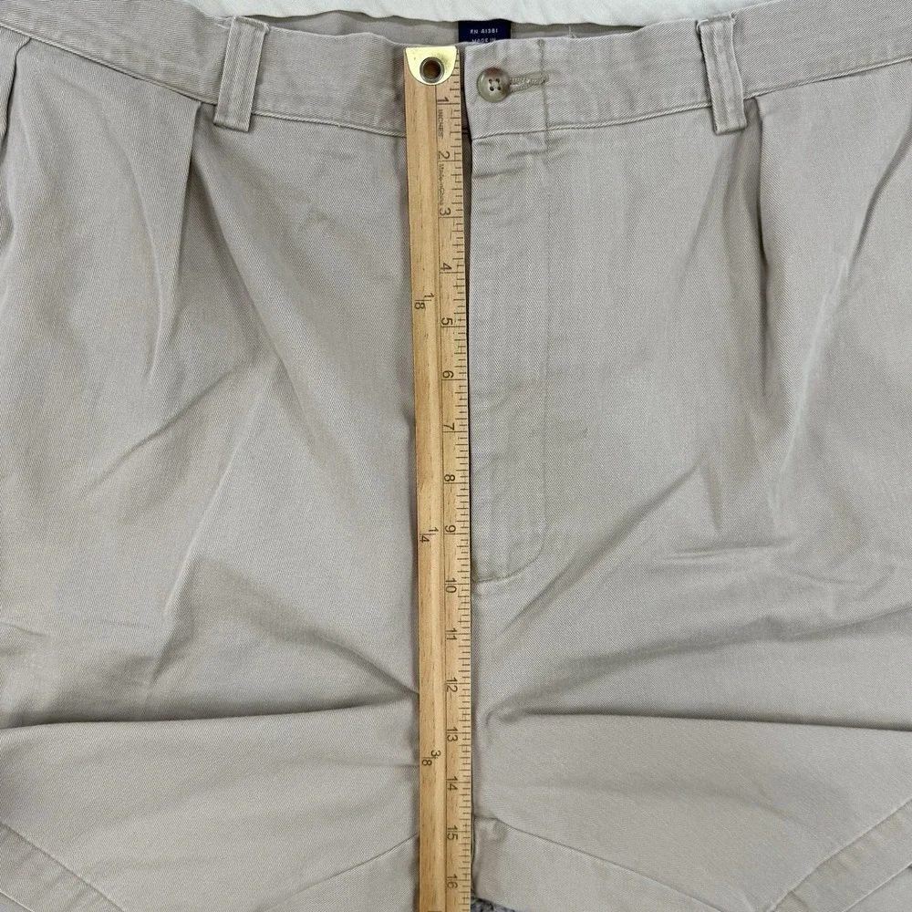 Vintage Polo Ralph Lauren Tyler Shorts Men's 48 Beige Pleated Preppy Chino